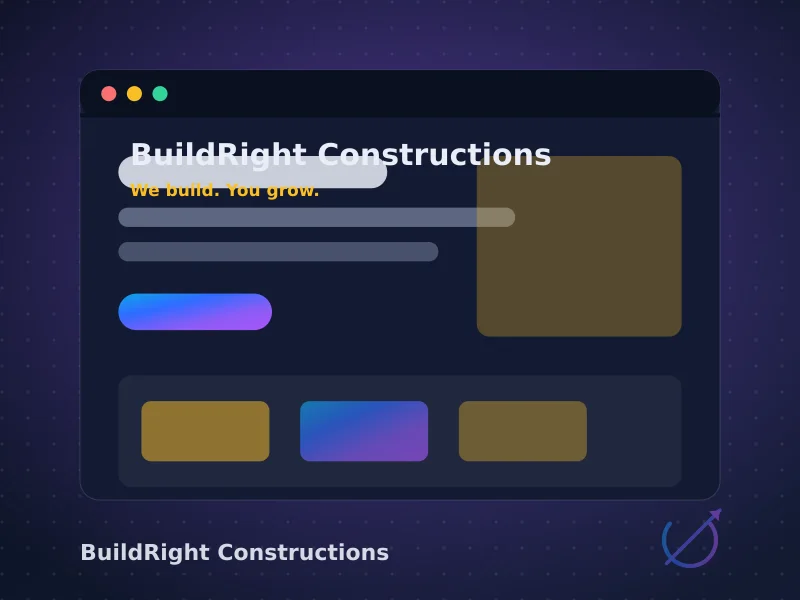 BuildRight Constructions company website with project gallery and services overview